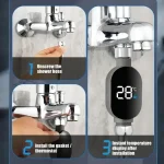Thermomètre de douche d&rsquo;eau avec affichage LED 0 ℃ ~99 ℃   Mesure précise de la température de l&rsquo;eau, compteur intelligent étanche pour salle de bain et maison