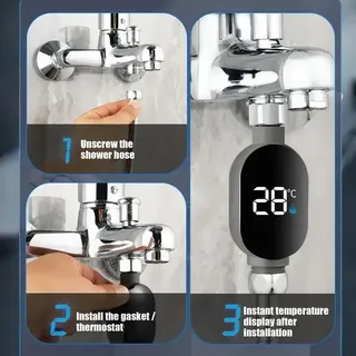 Thermomètre de douche d'eau avec affichage LED 0 ℃ ~99 ℃ Mesure…