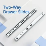 Glissières de tiroir 4 pièces à 2 sections, conception coulissante bidirectionnelle, construction métallique robuste, longueur 10/14/16 pouces, adaptées à l&rsquo;armoire, au commode, à l&rsquo;installation de meubles de bureau, fonctionnement fluide, robuste et durable – Argent.