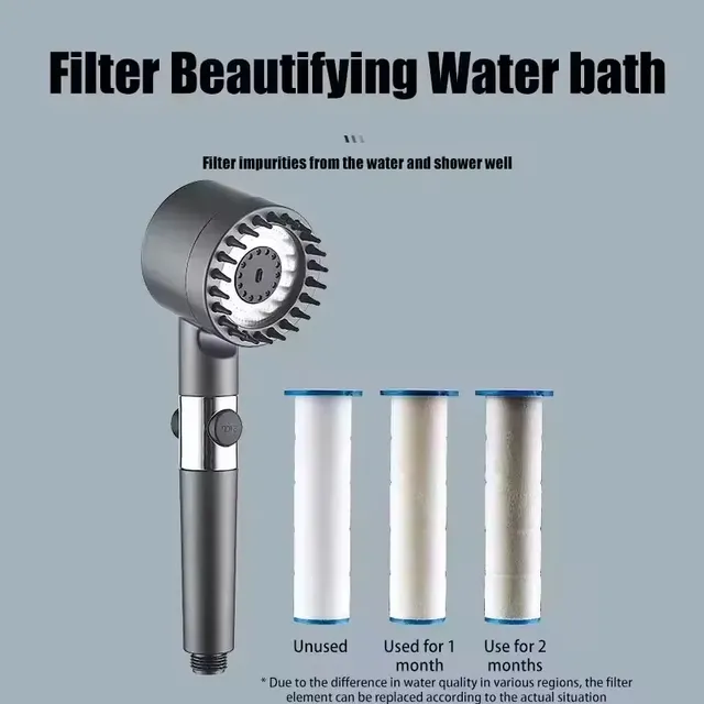 Nouveau pomme de douche filtre de douche avec quatre… – vue 4