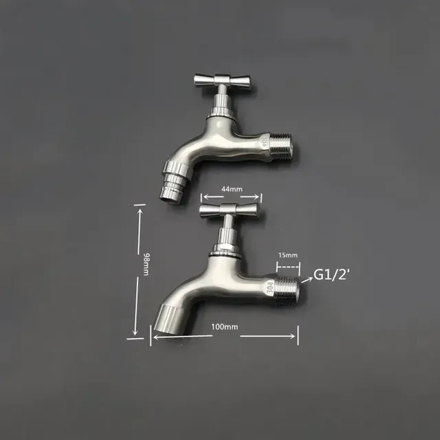 Salle de bains 304 robinet en acier inoxydable mural… – vue 4