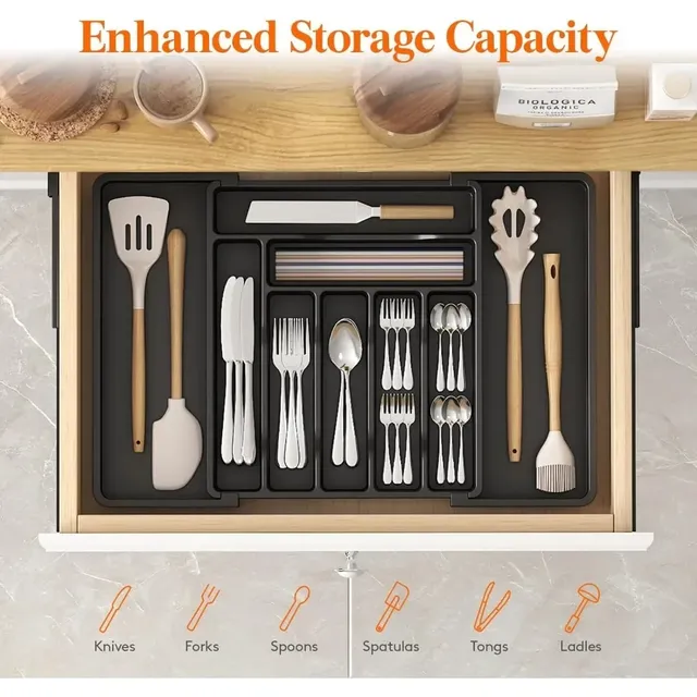 Organisateur tiroir extensible couverts ustensiles… – vue 2