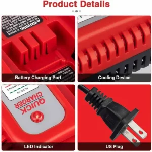 Chargeur de remplacement pour batterie Black & Decker NiCD NiMH 18V 14.4V 12V 9.6V, accessoires d&rsquo;outils de chargeur de batterie sûrs et rapides