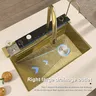 Évier de cuisine doré en acier inoxydable – vue 6