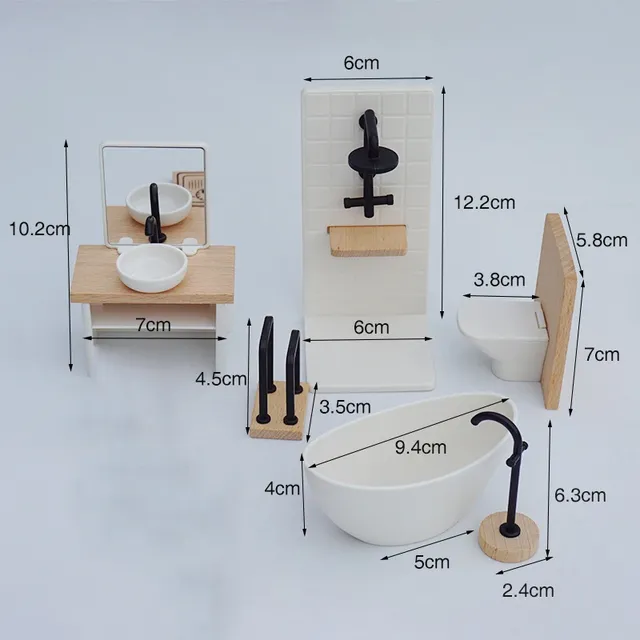 1/12 maison de poupée Simulation lavabo baignoire… – vue 6