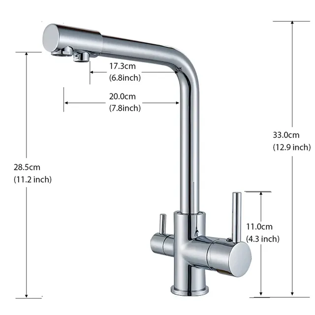 Robinet de cuisine d'eau Pure de luxe en laiton noir et… – vue 6