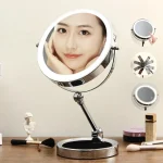 Miroir grossissant professionnel double face avec lumière LED, grossissement 10X, rotation à 360 °, 8 pouces, miroir cosmétique de bureau, maquillage