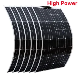 Panneau solaire flexible monocristallin noir mince incurvé léger…