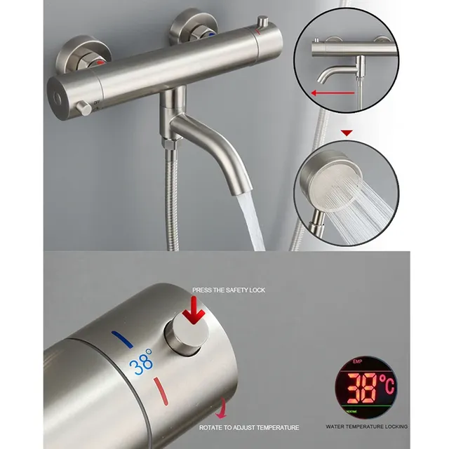 Ensemble de robinets thermostatiques de baignoire et de… – vue 6