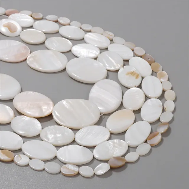 Perles ovales en coquillage naturel pour bijoux – vue 3
