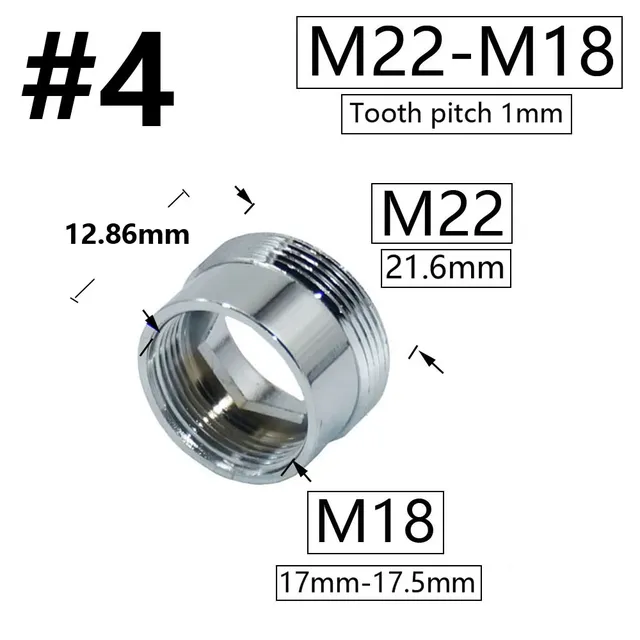 Coupleur de robinet d'eau en laiton argenté M16 M18 M20… – vue 5