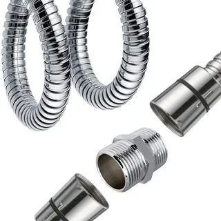 Connecteur tuyau douche extensible acier inoxydable chromé résistant…