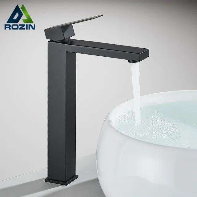 Robinet de lavabo de salle de bains noir mat – vue 2