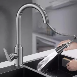 Robinet d’évier de cuisine extractible, robinet en laiton, mélangeur monté sur le pont, robinets d’eau chaude et froide, mitigeur d’évier de cuisine Robinet d’évier de cuisine extractible, robinet en laiton, mélangeur monté sur le pont, robinets d’eau chaude et froide, mitigeur d’évier de cuisine