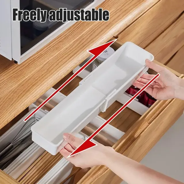 Organisateur tiroir argenterie extensible réglable blanc… – vue 2