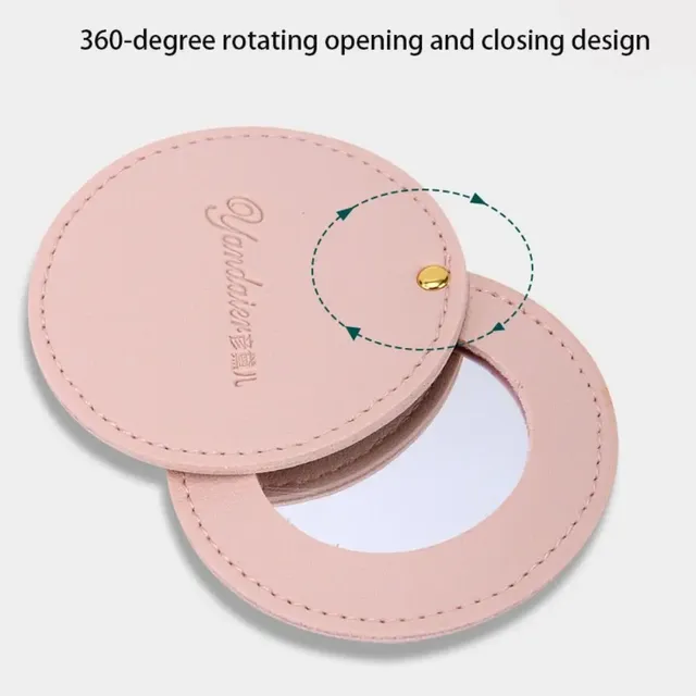 Miroir rotatif rond en cuir – vue 5