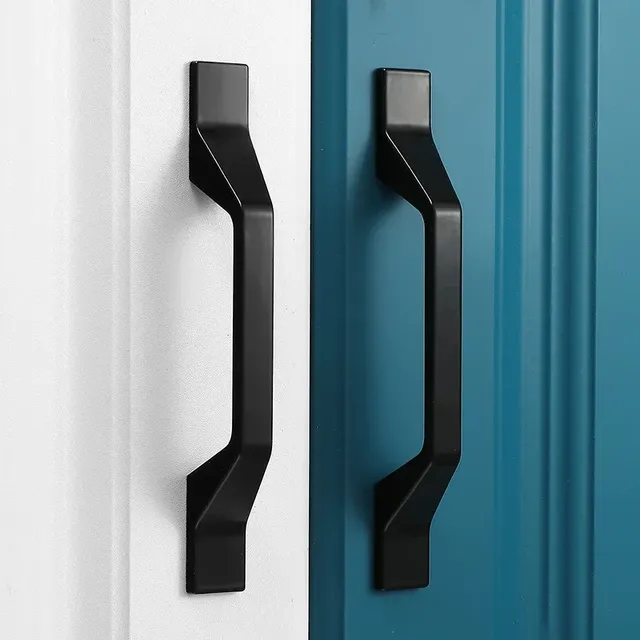 Poignée noire boutons d'armoire de meubles poignées de… – vue 3