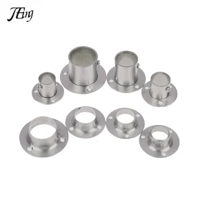 Siège à bride en acier inoxydable pour rideau de garde-robe, tige en tissu, support de sièges à Tube rond, quincaillerie de meubles ménagers Siège à bride en acier inoxydable pour rideau de garde-robe, tige en tissu, support de sièges à Tube rond, quincaillerie de meubles ménagers