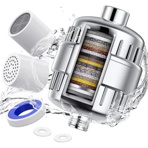 Filtre à eau de douche à haut rendement, 20 étapes, élimination du fluorure combiné et du métal rapMetal, adoucissement de l’eau pour les pommeaux de douche filtro doccia filtre douche filtre pour pommeau de douche Filtre à eau de douche à haut rendement, 20 étapes, élimination du fluorure combiné et du métal rapMetal, adoucissement de l’eau pour les pommeaux de douche filtro doccia filtre douche filtre pour pommeau de douche