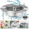 Bonde vidange évier crépine filtre inoxydable 304 brossé… – vue 5