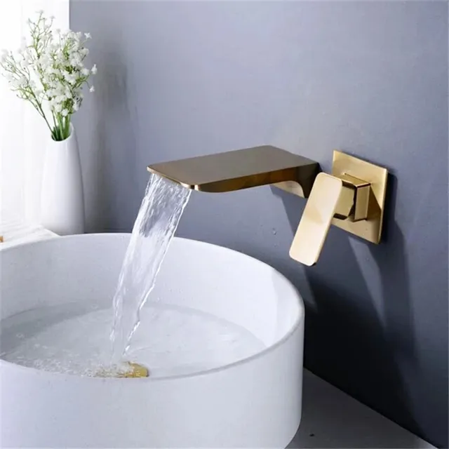 Mitigeur lavabo mural monocommande cascade bec plat… – vue 2