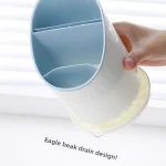 Égouttoir à couverts avec porte-couteau, fourchette, cuillère, organisateur de séchage de vaisselle en plastique, récipient de rangement de cuisine avec plateau de vidange