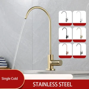 Purificateur d’eau du robinet d’eau potable directe, robinet d’évier doré, barrage froides simples, filtre à osmose, Fets de cuisine, 1/4 po Purificateur d’eau du robinet d’eau potable directe, robinet d’évier doré, barrage froides simples, filtre à osmose, Fets de cuisine, 1/4 po