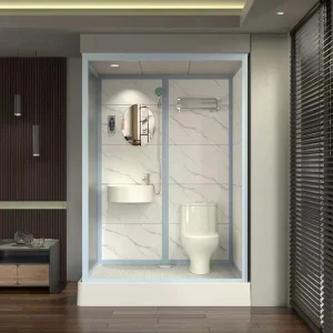 Dosettes de salle de bain tout-en-un pour salle de douche préfabriquée, luxueuse et mobile, avec toilettes et lavabo, pour camping en plein air, hôtel, station