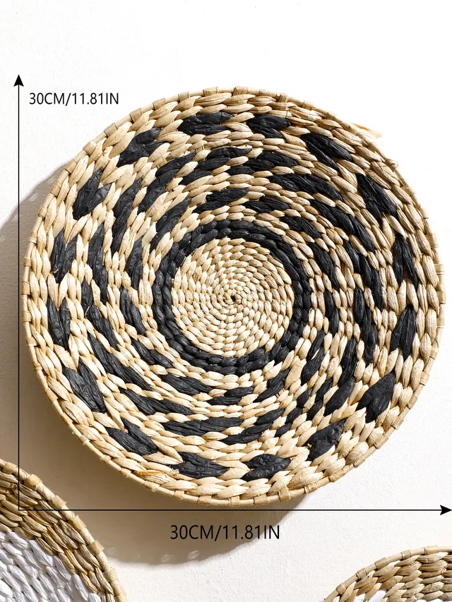 Décor de panier mural Boho fait à la main en jonc de mer – vue 5