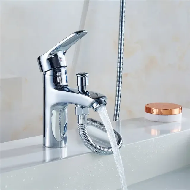 Robinet de lavabo monotrou avec pomme de douche – vue 3