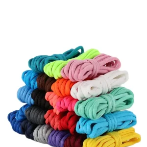 Lacets de chaussures ovales 24 couleurs lacets athlétiques demi-ronds pour chaussures de Sport/course lacet 100/120/140/160/180cm cordes de chaussures 1 paire