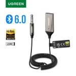 UGREEN-Adaptateur mains libres Bluetooth 5.3, 3.5mm, AUX, Musique, Navigation, Streaming, Microphone pour Appels, Voiture