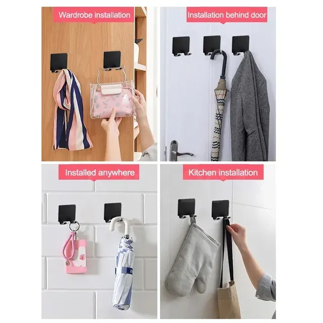 Porte rasoir mural adhésif noir mat plastique robuste… – vue 3