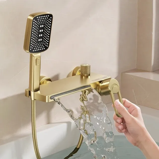 Or brossé salle de bains baignoire-douche robinet… – vue 2