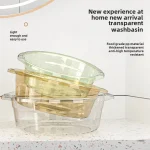 Bassin de lavage de visage transparent épaissi, usage domestique, bassin en plastique durable, bassin à linge de grande taille, bassin de lavage des pieds pour étudiants