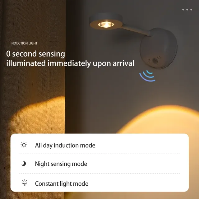 Lampe murale sans fil avec détecteur de mouvement – vue 2