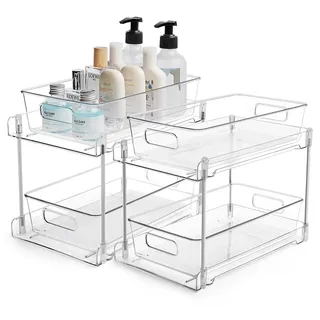 Organisateur rangement sous évier modulable empilable transparent…
