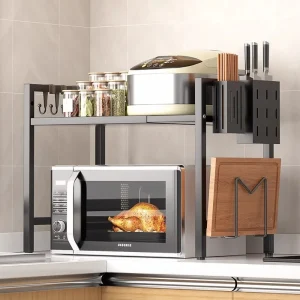 Étagère de rangement de cuisine multicouche, organisateur de condiments, étagère pour micro-ondes, étagères de rangement simples pour comptoir, accessoires de cuisine Étagère de rangement de cuisine multicouche, organisateur de condiments, étagère pour micro-ondes, étagères de rangement simples pour comptoir, accessoires de cuisine