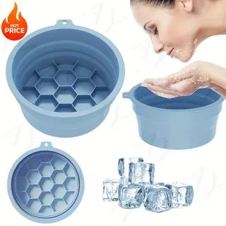 Moule glaçons silicone alimentaire bleu pastel rond hexagonal cavités…