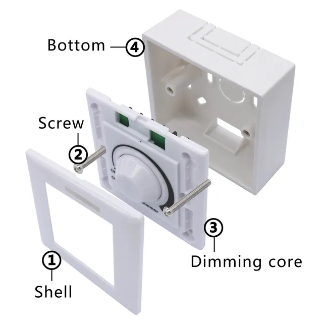 Bouton de commutation de gradation LED – vue 6