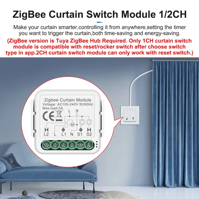 GIRIER Tuya Smart ZigBee lumière/rideau/gradateur/Module… – vue 4