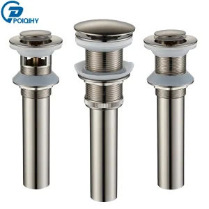 Évier de salle de bains Push Down Pop Up Drain en Nickel brossé lavabo salle de bains bouchon d’évier égouttoir Siphon bouchon de déchets accessoire de lavabo Évier de salle de bains Push Down Pop Up Drain en Nickel brossé lavabo salle de bains bouchon d’évier égouttoir Siphon bouchon de déchets accessoire de lavabo