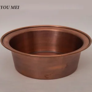 Bassin en cuivre rouge vintage fabriqué à la main, baignoire à linge de grande taille pour la maison, la salle de bain, la cuisine, les adultes et les bébés, panier de lavage Bassin en cuivre rouge vintage fabriqué à la main, baignoire à linge de grande taille pour la maison, la salle de bain, la cuisine, les adultes et les bébés, panier de lavage