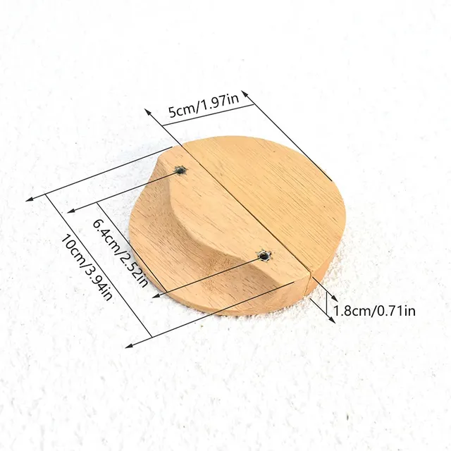 Bouton de porte en bois massif semi-transparent – vue 6