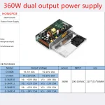 Alimentation Électrique à Double Sortie, 360W, 5V 24V, 12V 24V, + 10V -10V, + 12V -12V, + 15V -15V alimentation électrique + 24V -24V AC DC Abrte