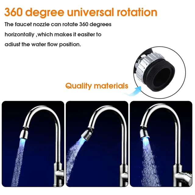 LED robinet d'eau température cuisine robinet pomme de… – vue 3