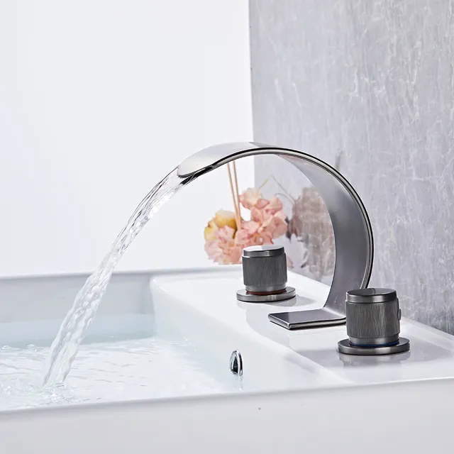 Robinet de salle de bains mélange chaud et froid deux… – vue 5