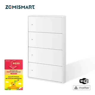 Zemismart Matter WiFi 1 2 3 4 6 Gangs interrupteur d'éclairage mural…