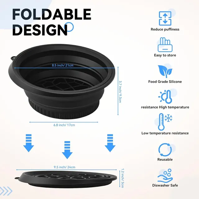 Bassin à glace pliable portatif en Silicone avec bac à… – vue 4