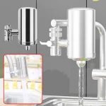 Purificateur d&rsquo;eau de robinet en acier inoxydable, système de filtre de robinet de cuisine et de salle de bains, réduit le chlore, Filtration d&rsquo;élément filtrant lavable
